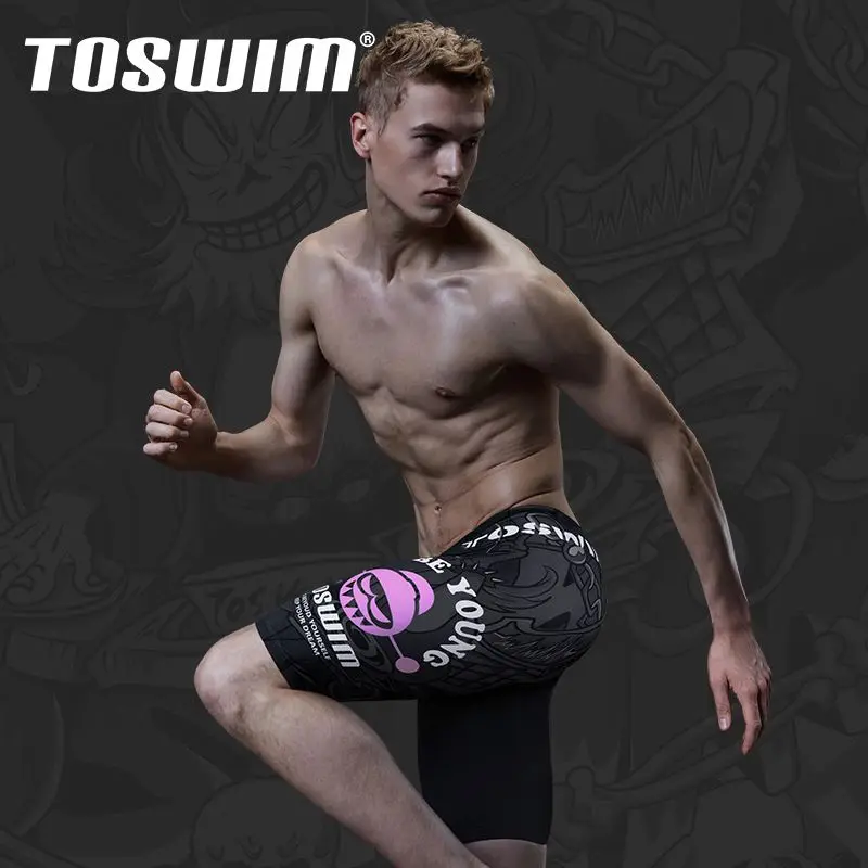 Manufacturer Bright  Mens Swim Trunks Swim Jammer Swimwear For Men Shark Skin