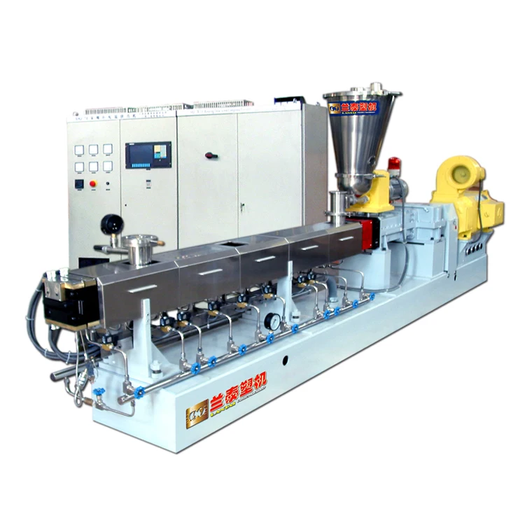 Double Twin Screw Plastic Extruder Masterbatch Granulator Extruder