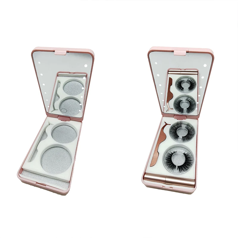 Simple Design Custom Print Logo Cute Pocket Mini Make Up Hand lighted makeup Mirror For