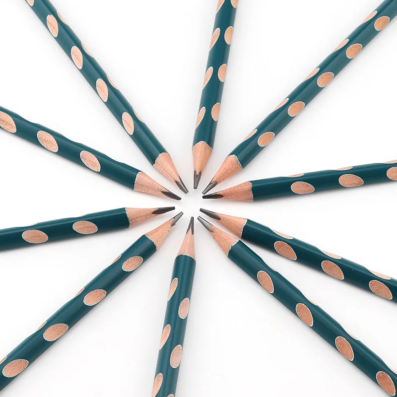 10 PCS Packing Triangle Shape Wooden Barrel HB Pencil