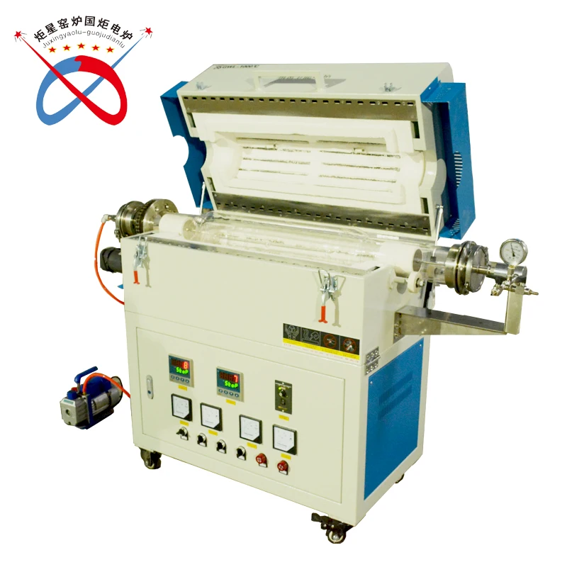 1000c 1200c 1400c 1600c 1700c electric double heating zone split type quartz tube furnace