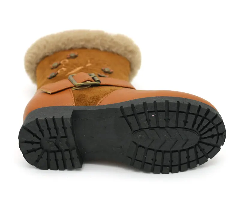 Wholesale Fashion Kids Faux Fur Outdoor Padded Warm Fuzzy Dress Children Shoes Winter Boots for Girls