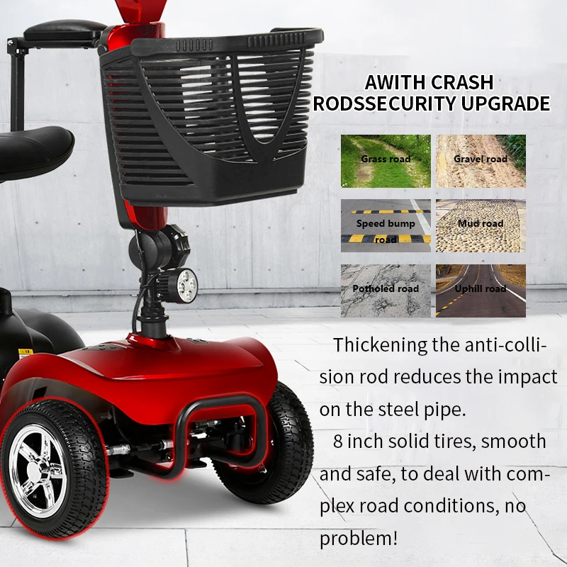 2024 foldable light weight scooter folding electric mobility scooters with seat for seniors disabled
