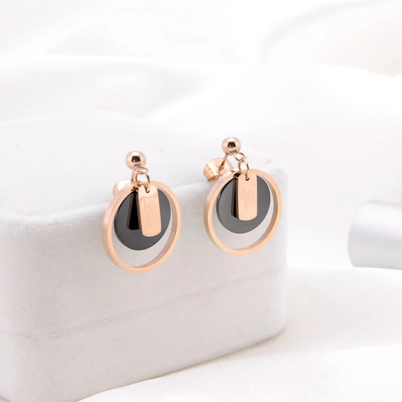 Earrings Stainless Steel Jewelry Amazon Hot Sale Personalized Big Round Stainless Steel Earring