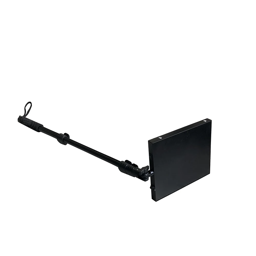 Light weight vehicle undercarriage magnifying inspection mirror with LED