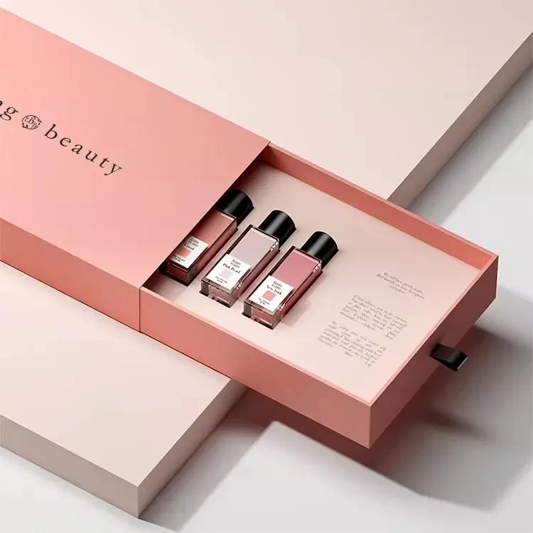 Wholesale cosmetic drawer box lipstick perfume nail polish packaging paper box
