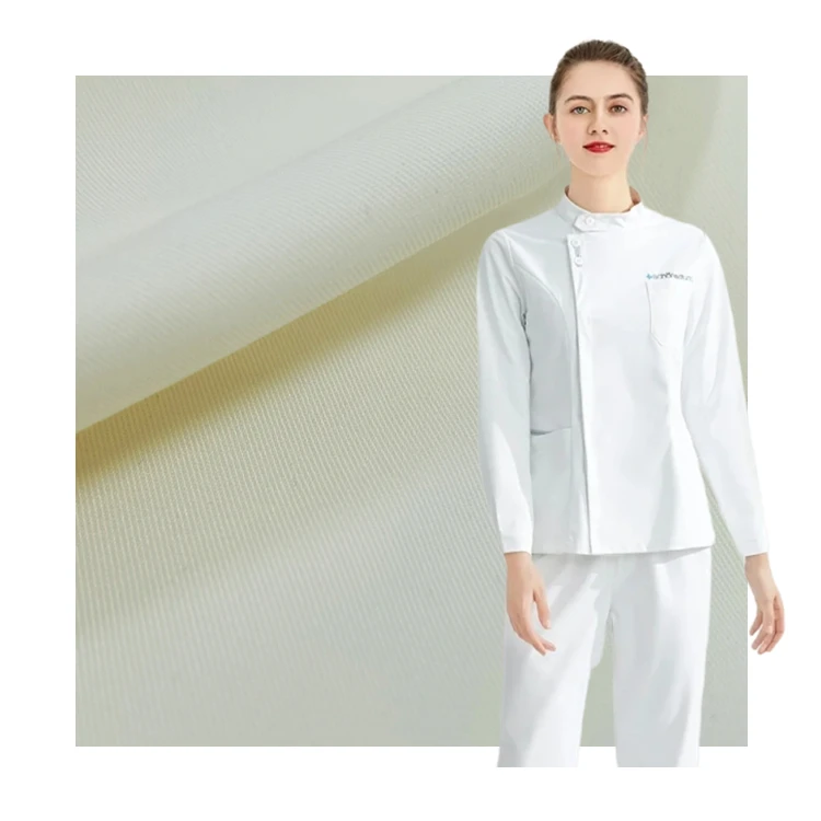 Wrinkle Resistant 75%POLY 19%RAYON 6%SP 200gsm scrubs fabric for nursing uniform