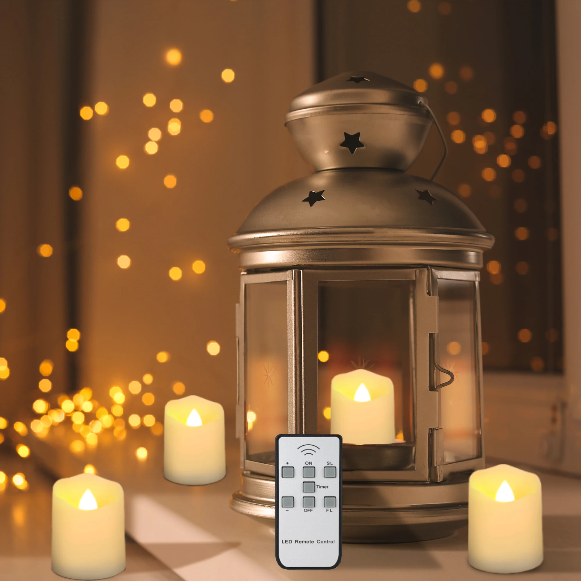Rechargeable LED Candles Flickering Flameless Tea Lights with Adjustable Brightness for Restaurant Tables
