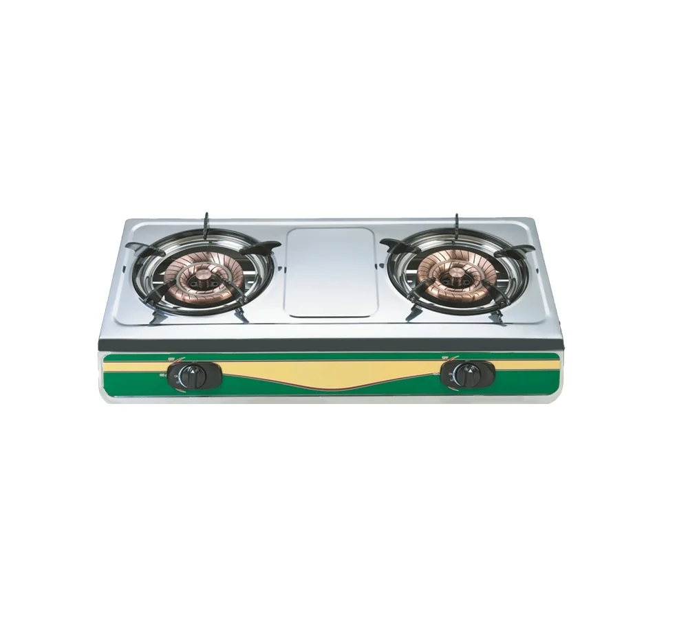 Высокое качество большое пламя сжиженного нефтяного газа газовая плита с двойной чугунной горелкой