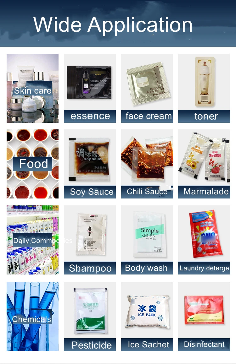 Vertical 4 Sides Sealed Filling Tomato Tamarind Stick Chocolate Paste Sauce Sachet Filling Packaging Machine