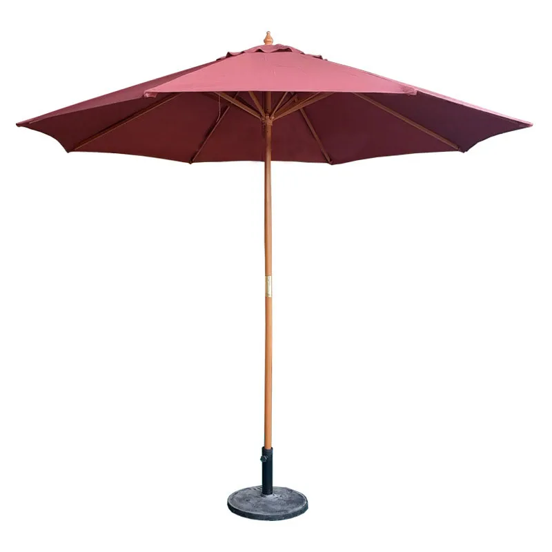 Custom 2m 3m 4m Square Outdoor Patio Pole Umbrella for Cafe Coffee Advertising Sun Shade Bamboo Wooden Beach Umbrella