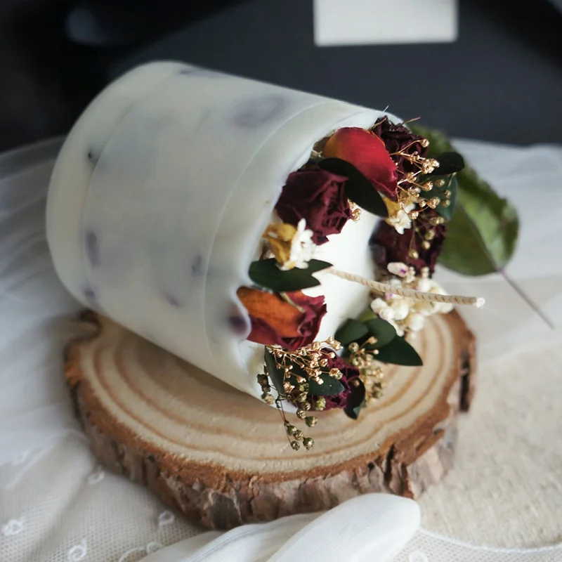 Gift Box Luxury Private Label Dried Flower Soy Scented Candle and Wax Tablet Gift Set