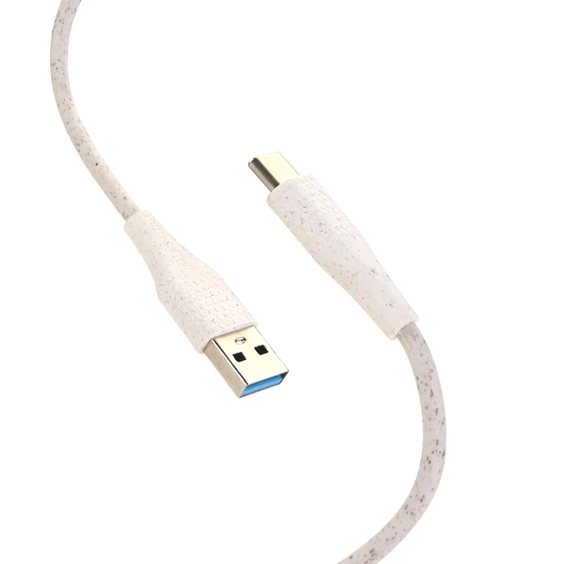 factory outlet Wheat straw usb a to c  data cable super fast charging usb data cables type-c usb cable for phone
