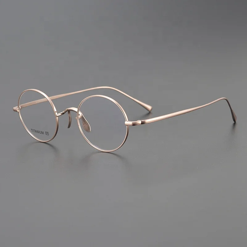 Shenzhen Titanium Glasses Frame Light Optical Glasses Anti-blue Factory Custom Trademark Small Round Frame Pure Men and Women 8g