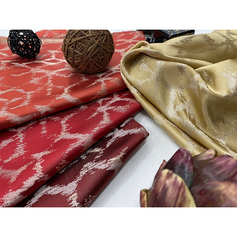 Luxury High-end 100% Imitated Silk Satin Sofa Fabric for Upholstery Hometextile with Ready Goods