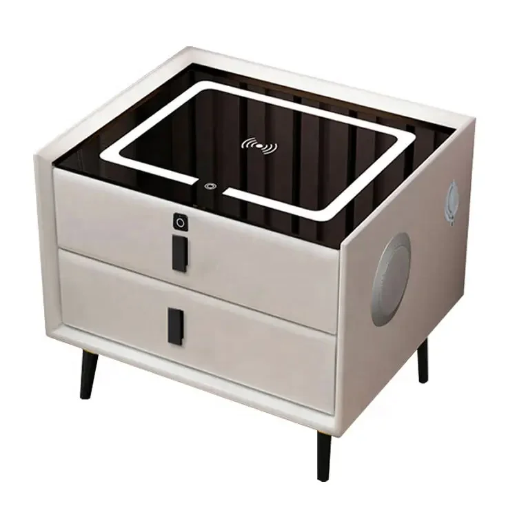 Smart bedside table wireless USB charging creative light luxury multifunctional infrared sensitive light speaker LED nightstand
