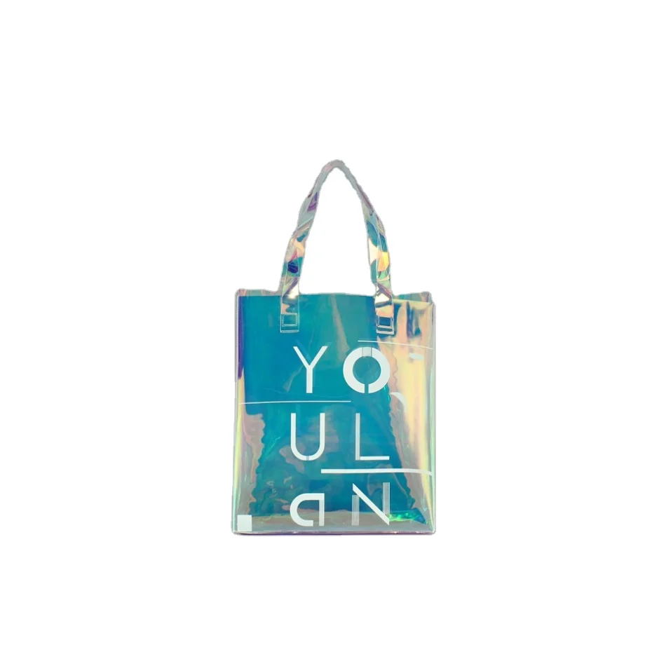 Environmental Protection Waterproof Holographic Transparent Pvc Bag With Custom Logo