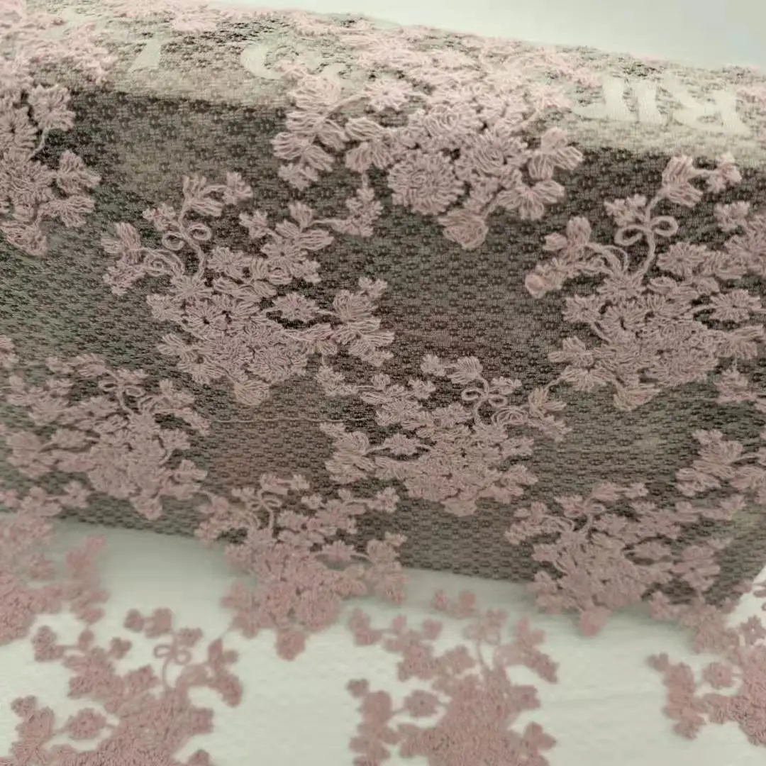 Cheap Wholesale Knieede Bridal Lace Fabric Dubai Voile Fabric Dress Wedding Clothes Flower Design Decorated