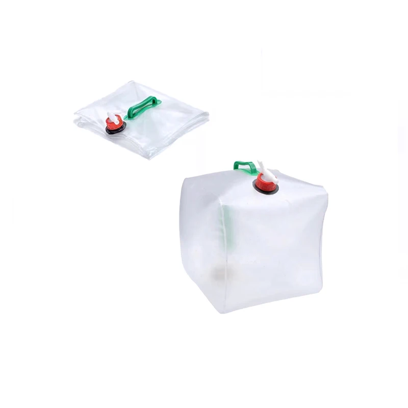 Outdoor Water Bucket Foldable PE Water Bottle Container for Camping Hiking Picnic BBQ Water Bucket Plastic with Faucet Tap