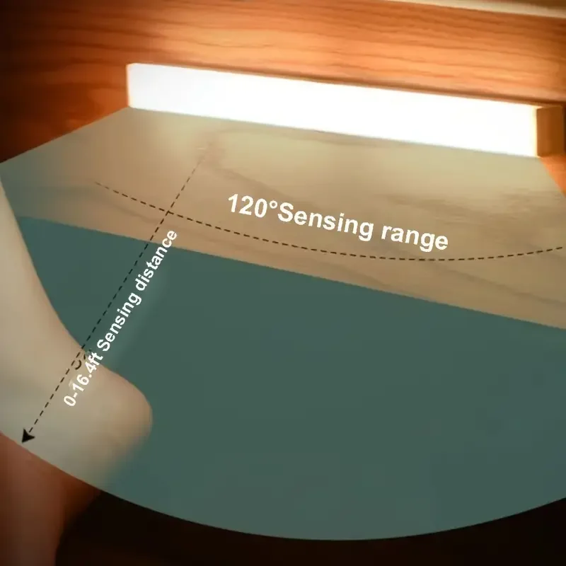 LED Motion Sensor Cabinet Light Under Counter Closet Lighting Wireless USB Rechargeable Kitchen Night Lights