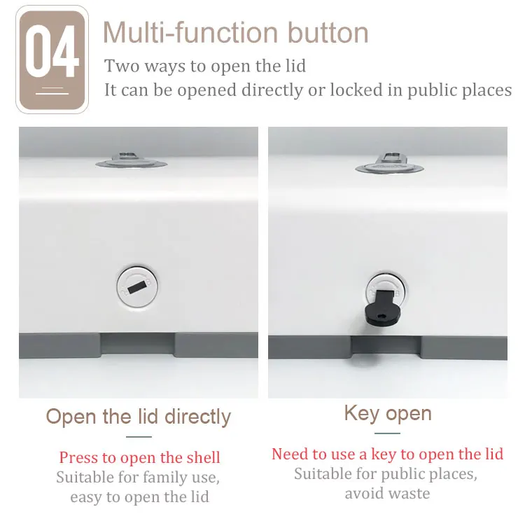 Wall Mounted Plastic Z Fold Toilet Kitchen Manual Paper hand Towel Dispenser With Key C fold Hand Towel Tissue Dispenser