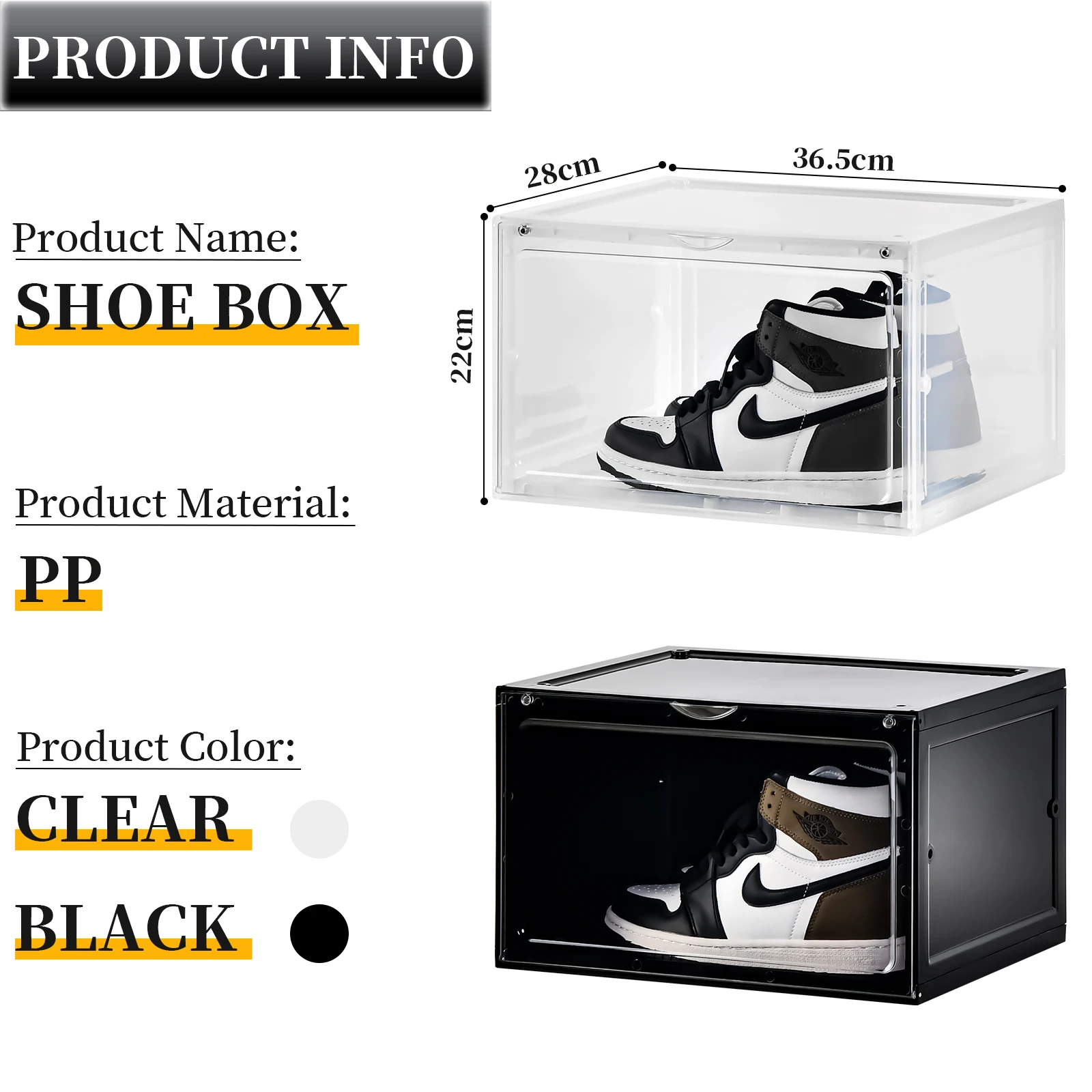 5688 foldable acrylic plastic magnetic shoe box container for shoe rack cabinet