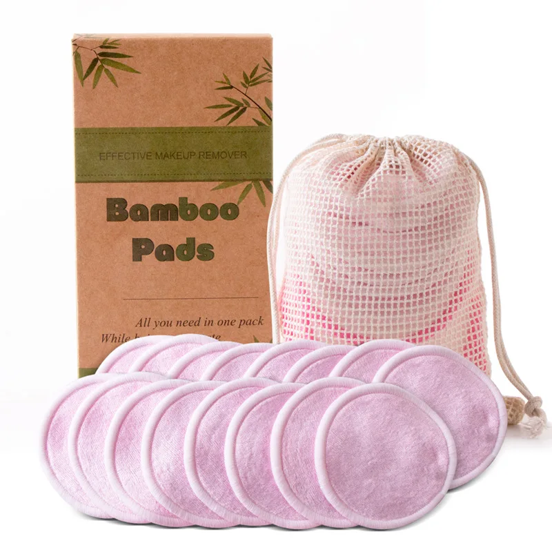 
100% Biodegradable bamboo cotton make-up remove pads 