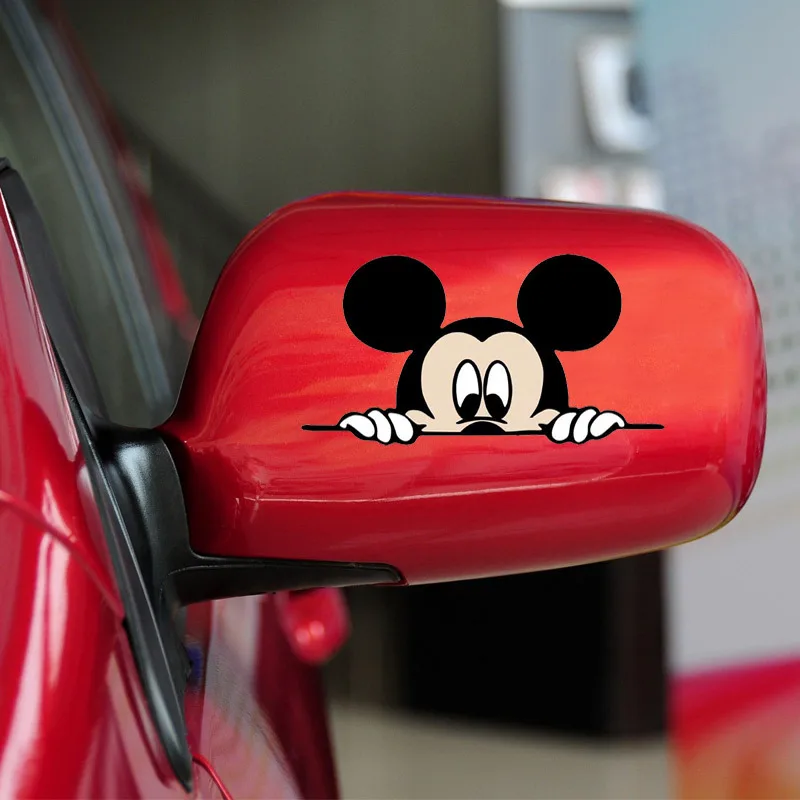 ETIE uv proof cartoon sticker car rear view mirror cartoon mickey mouse custom styling vehicle decor Printing Decal accessories