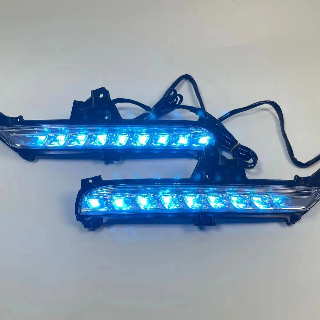 Daytime Running Lights yellow turn signal night blue Head Fog Lamp DRL led daytime running lights for KIA K2 2015 2016 LED