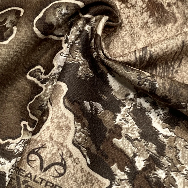 Hunting outdoor island printed fabric 100% polyester suede Feel coated fabric