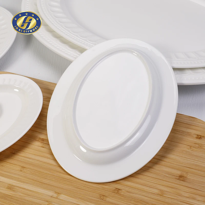 Wholesale White Catering Dish Buffet Plate Custom Ceramic Party Appetizer Plates Porcelain Dinner Plate For Restaurants Hotel
