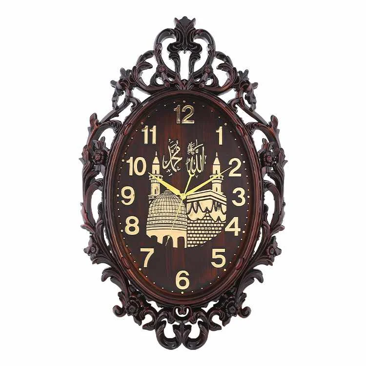 wooden color plastic islamic wallazon  clocks