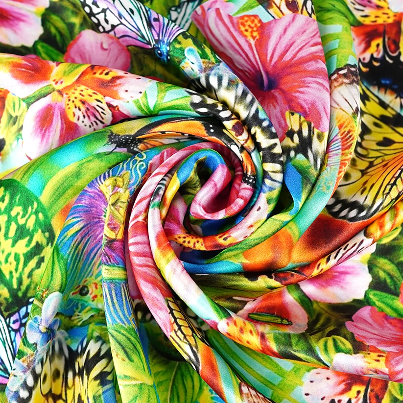 Fashion style cotton poplin 60s botanical garden leaf floral printed fabrics for girl dress