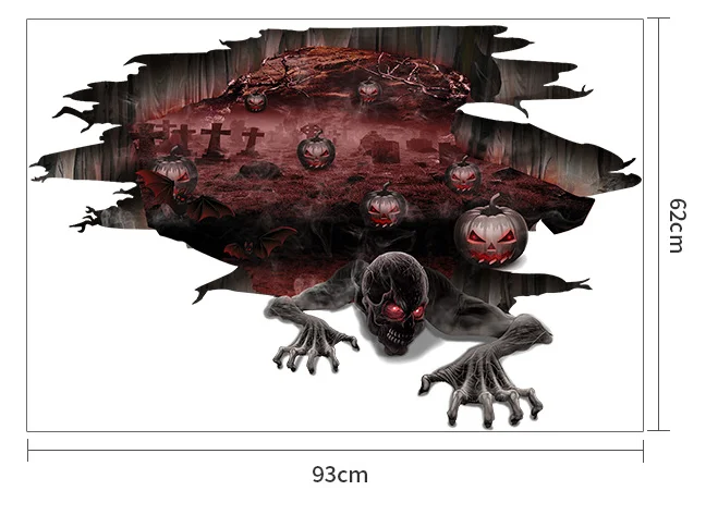 
Scary Halloween Realistic 3D stickers Floor Decal Stickers for Halloween Decoration PVC Floor Stickers 