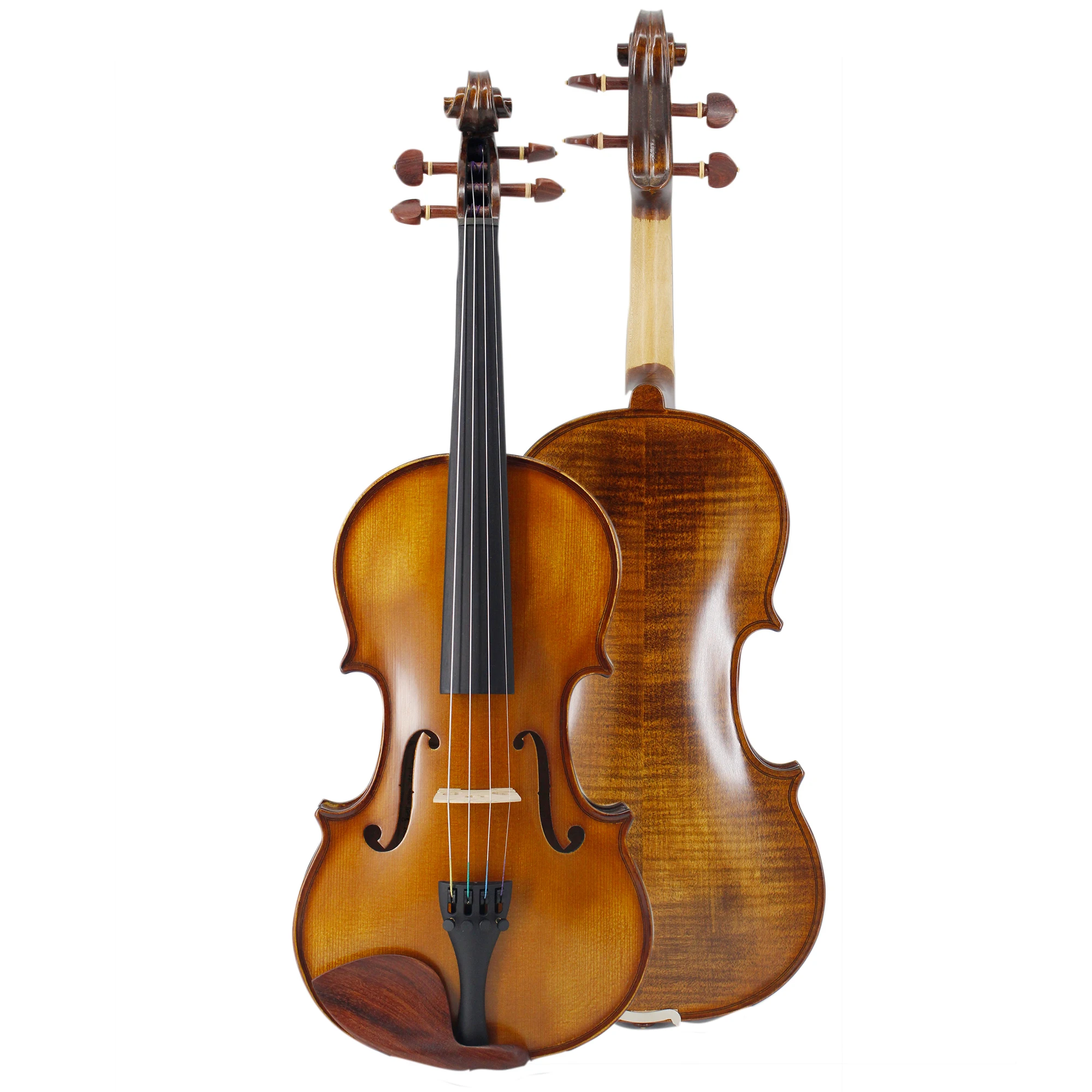 Factory Handmade Solid Wood China Profesional  Flame Violin 4/4