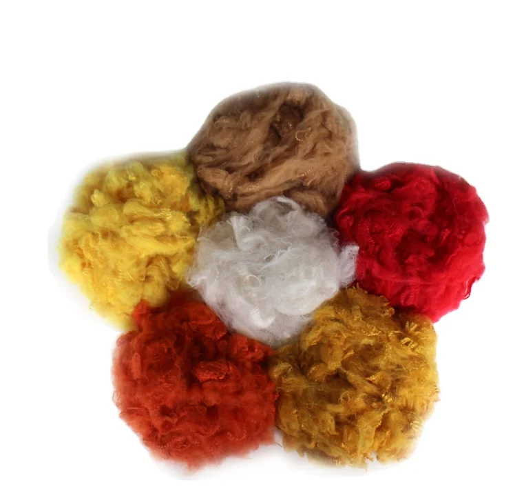 Белое Полиэфирное штапельное волокно, переработанное psf 7d x 64 мм для наполнения дивана