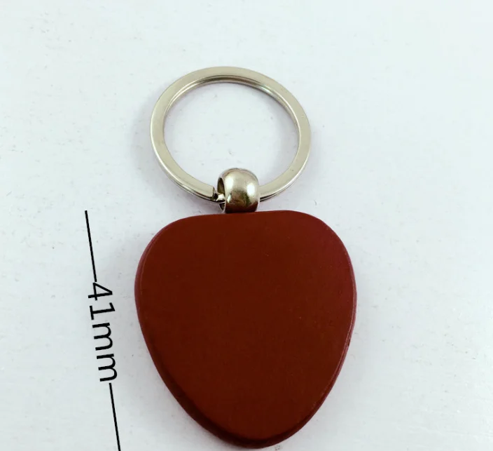 Imitated mahogany red wood keychains heart shaped round circle keychains,plain wooden keyring custom logo real esate promote