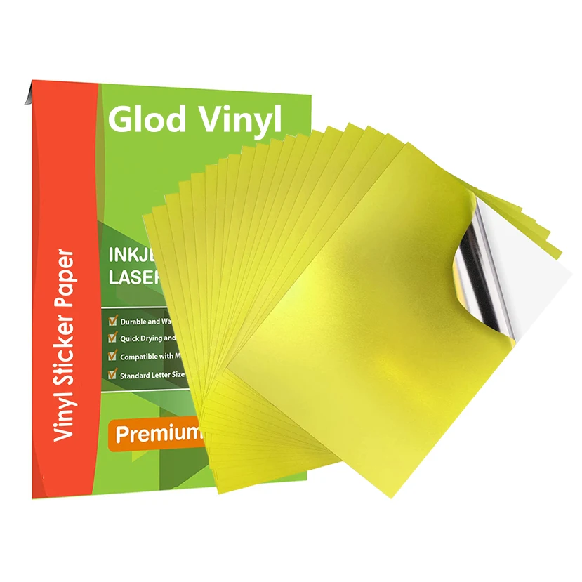 Inkjet Printable Self Adhesive 8.5x11 A3 A4 Waterproof Silver Golden Metallic Printable Sheet Sticker Paper A4