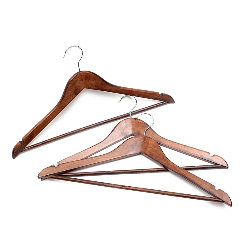 Manufacturer  Wholesale Custom Wooden Hanger with Non Slip Notches