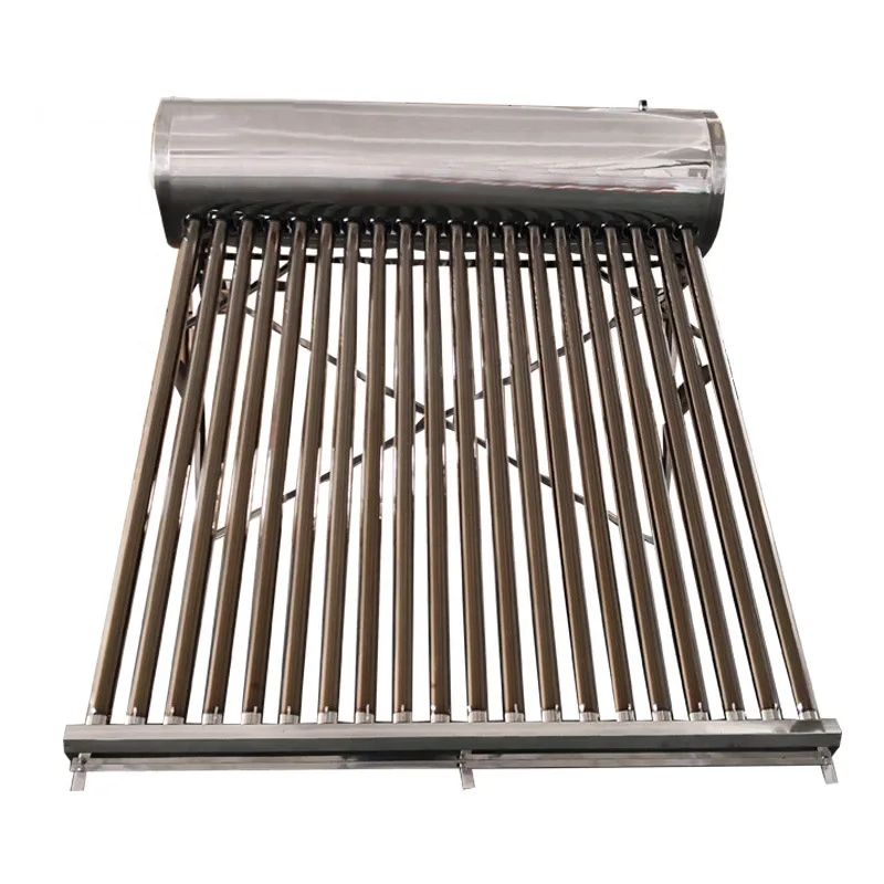 Non Pressurized Solar Water Heater Galvanized Steel Stainless Steel Evacuated Tube Free Spare Parts