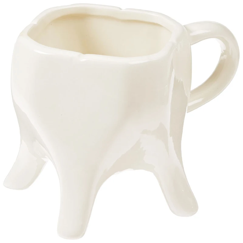 custom ceramic white coffee mug tooth shaped pottery crazy mugs