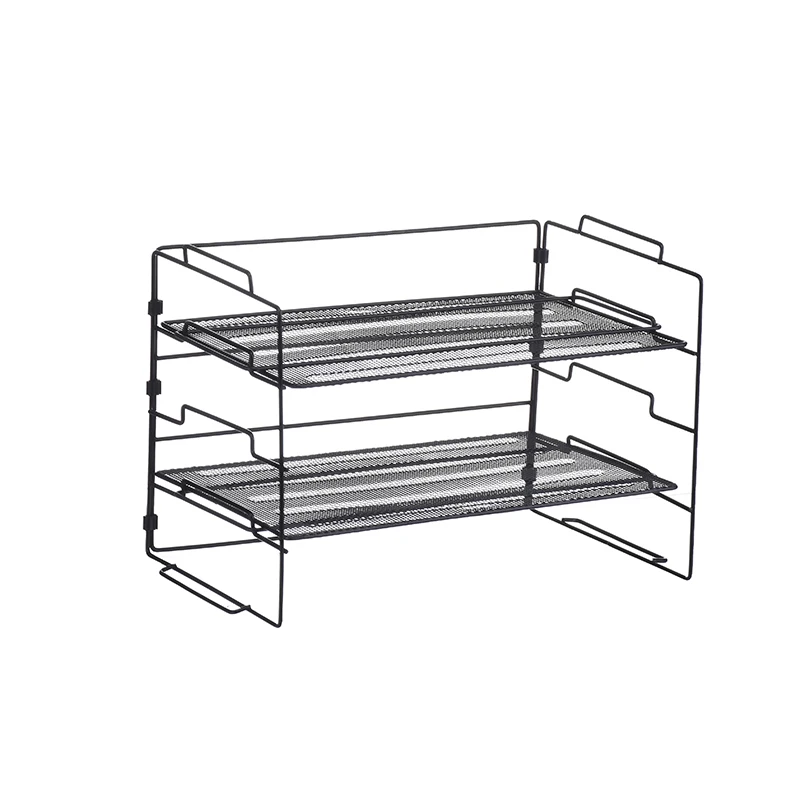 Simple desktop storage rack desk bookshelf office multi-layer document organization and storage metal desk small rack