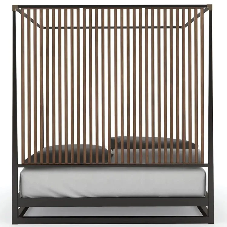 Factory Supply bedroom furniture solid wood frame canopy four poster bed queen king size