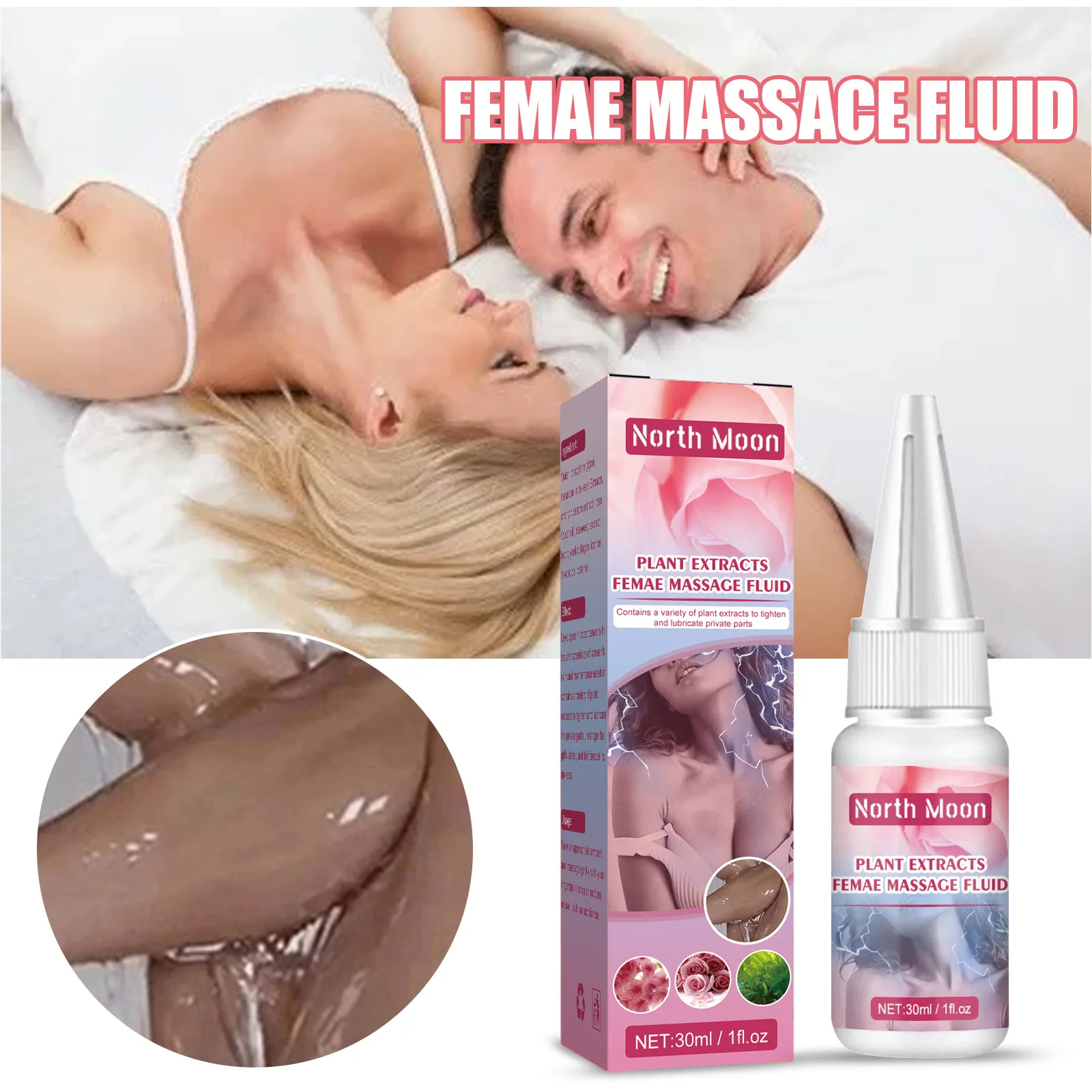North Moon 30ml Plant Extracts Female Massage Fluid Sex Enhancer Liquid Sexy Body Massaging Oil for Women