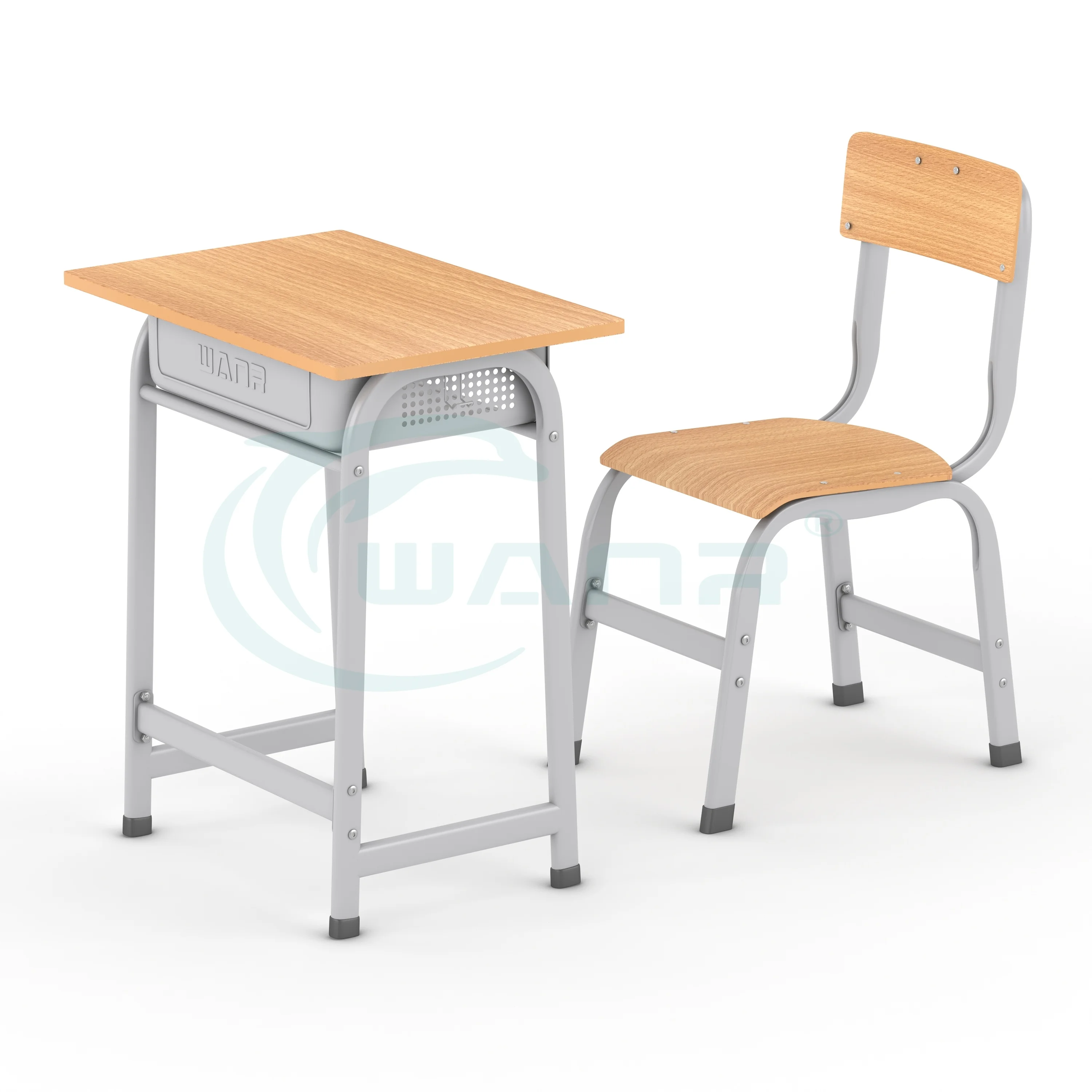 China School Furniture Classroom Single Desk with Chair