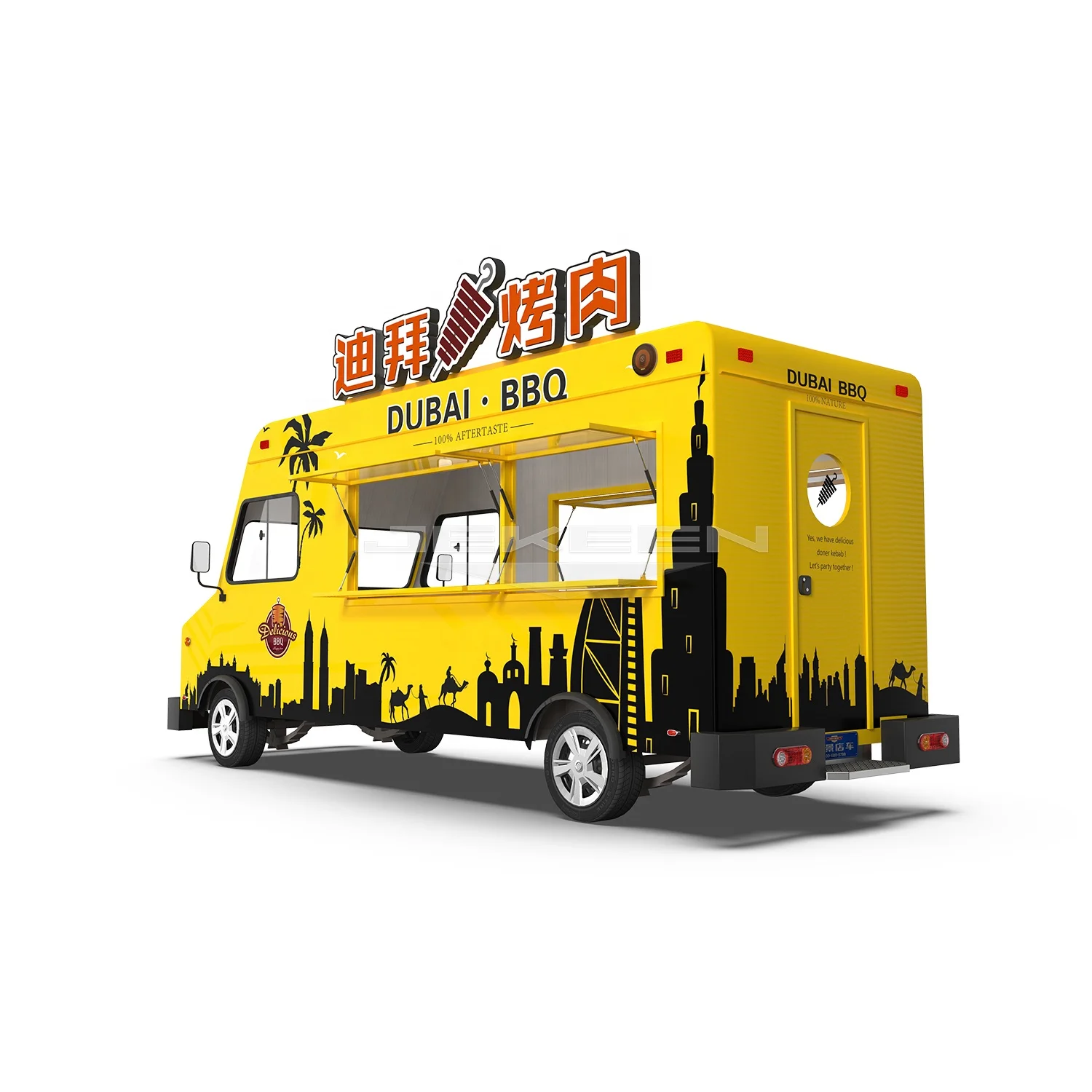  Новый модный винтажный трейлер для еды Citroen Van GREEN по оптовой