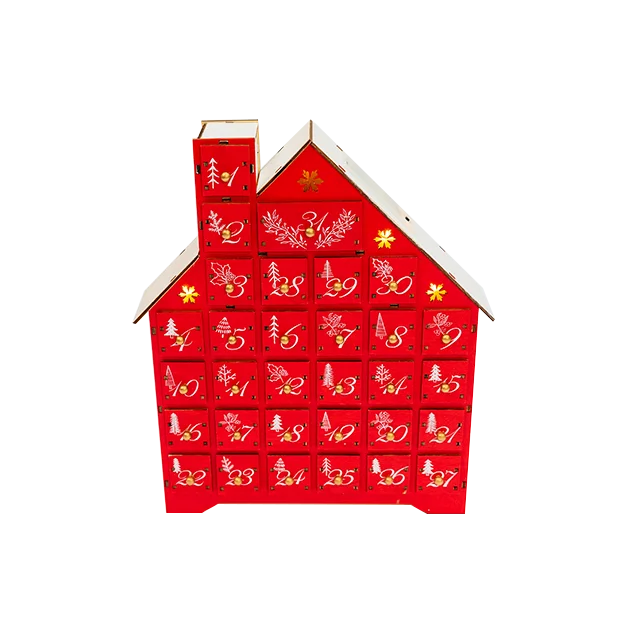 Xmas  wooden advent calendar drawers  chocolate box Christmas decoration 24 days  countdown calendar