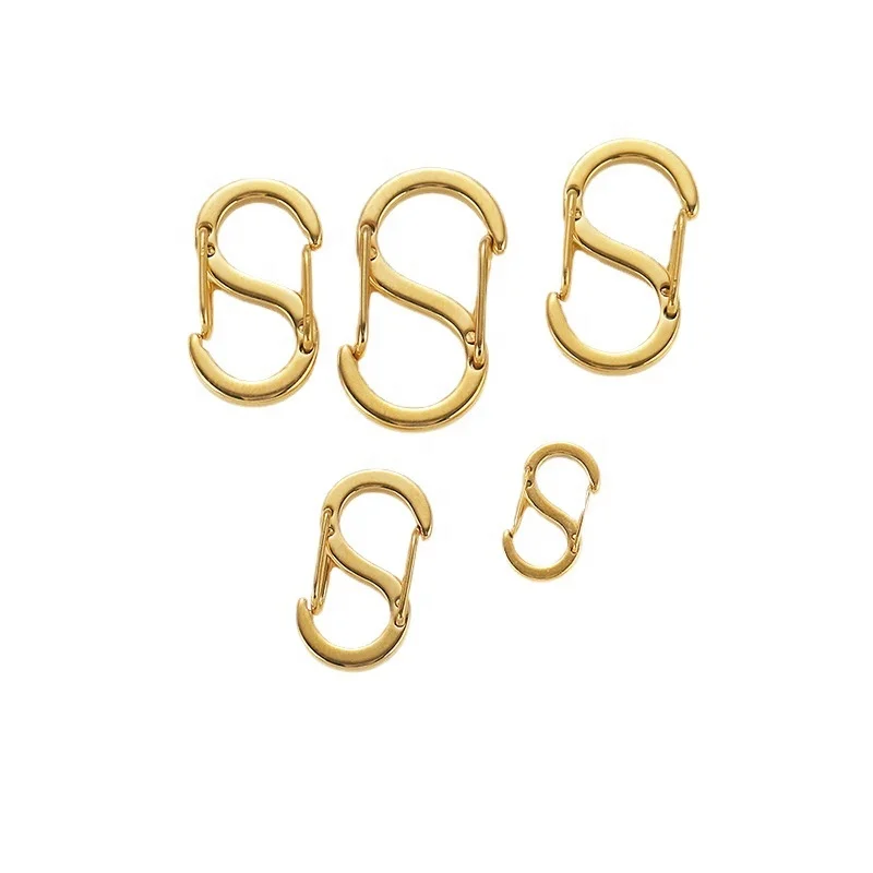 Stainless Steel Letter S Buckle Clasp Spring Lobster Clasp Hook Claps For Bracelet Necklace DIY Jewelry Connectors