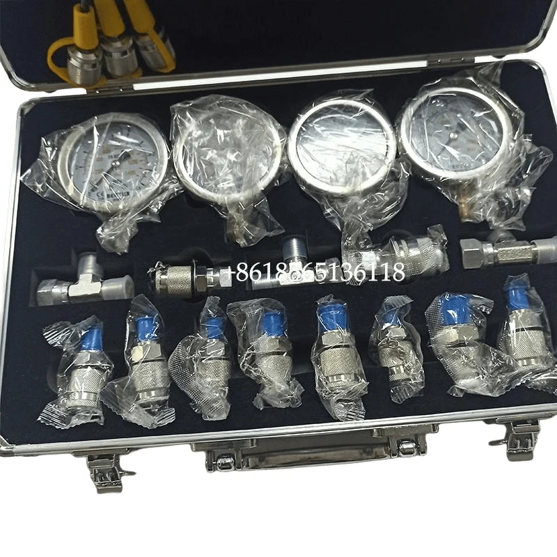 4 Gauge Hydraulic Pressure Measurement kit Diagnostic Tool Excavator Hydraulic Pressure Gauge Set
