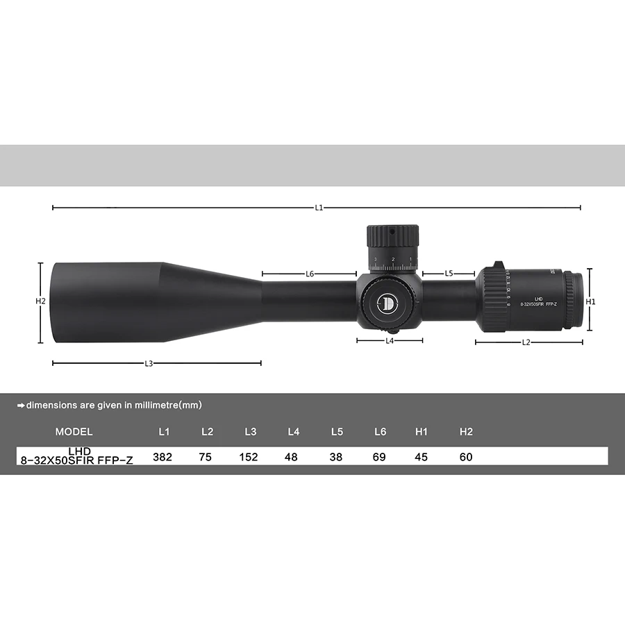 Discovery LHD 8-32x50SFIR FFP 30mm Tube etched glass First Focal Plane Illuminated scope Sight with zero stop
